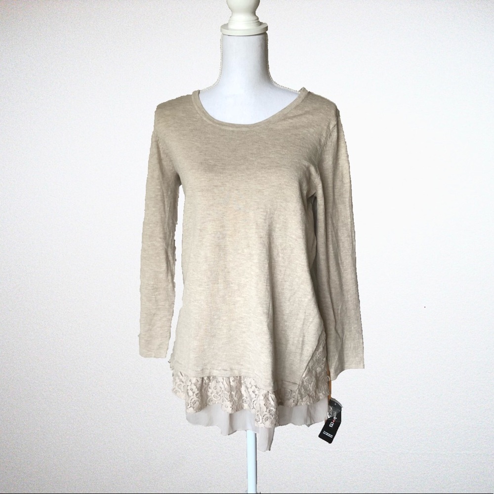 NWT Style & Co Cream Long Sleeve Tunic - PM